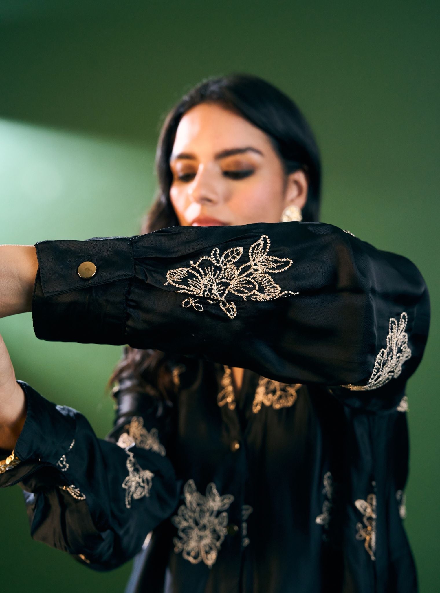 Mireille Cupro Satin Black Shirt & Pant Set