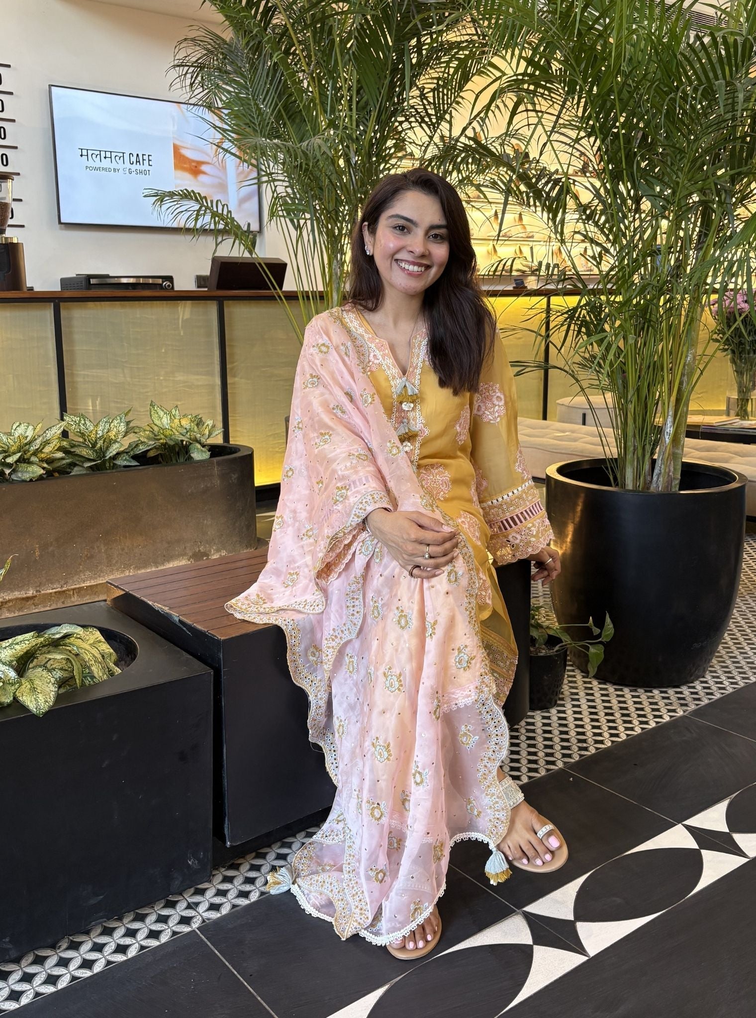 Suko Organza Yellow Kurta Set