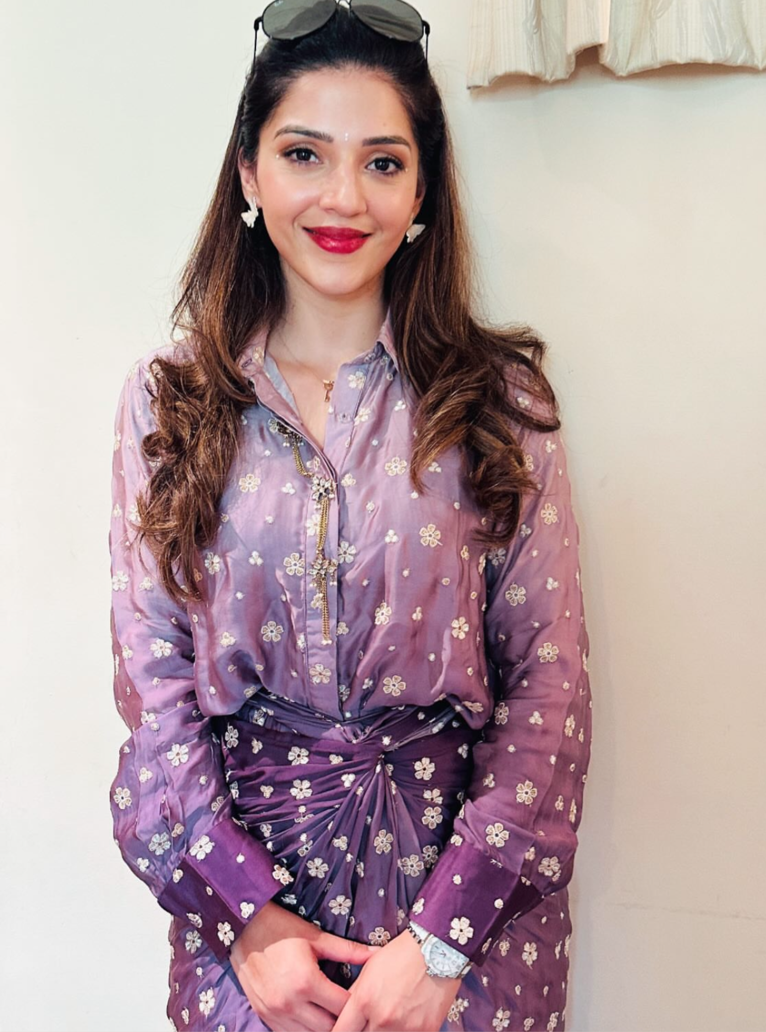 Husna Cupro Satin Ombre Purple Co-ord Set