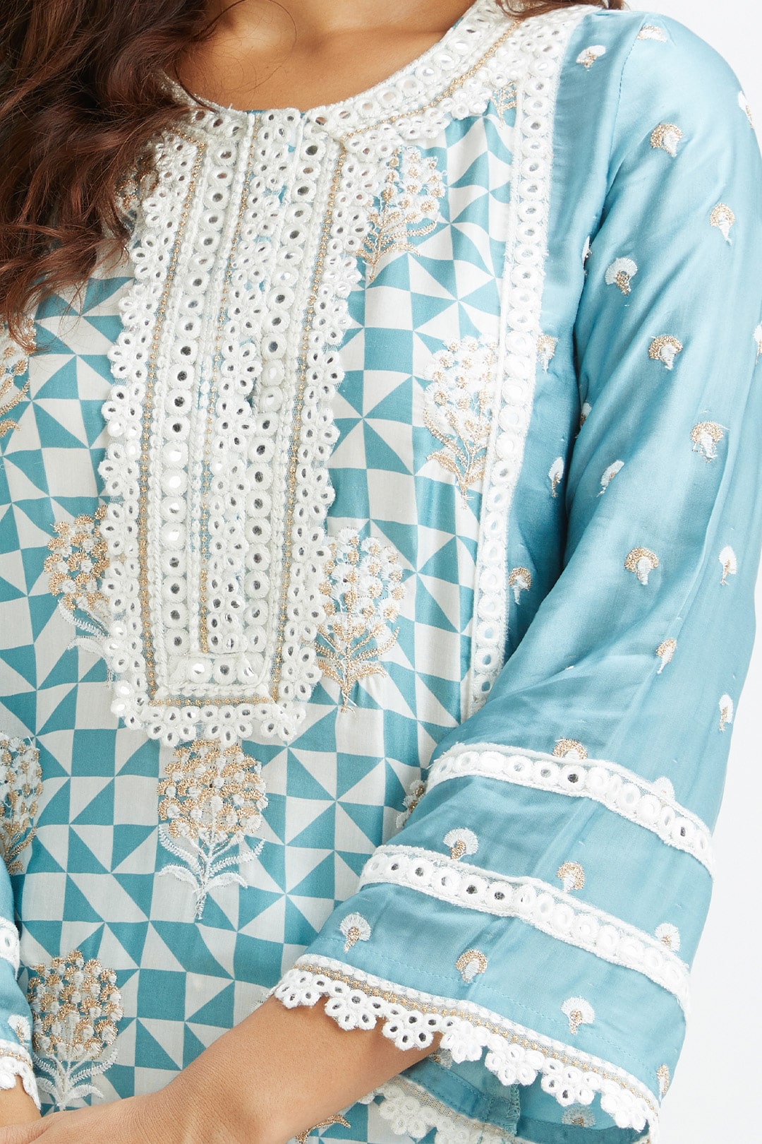 Addle Teal Kurta