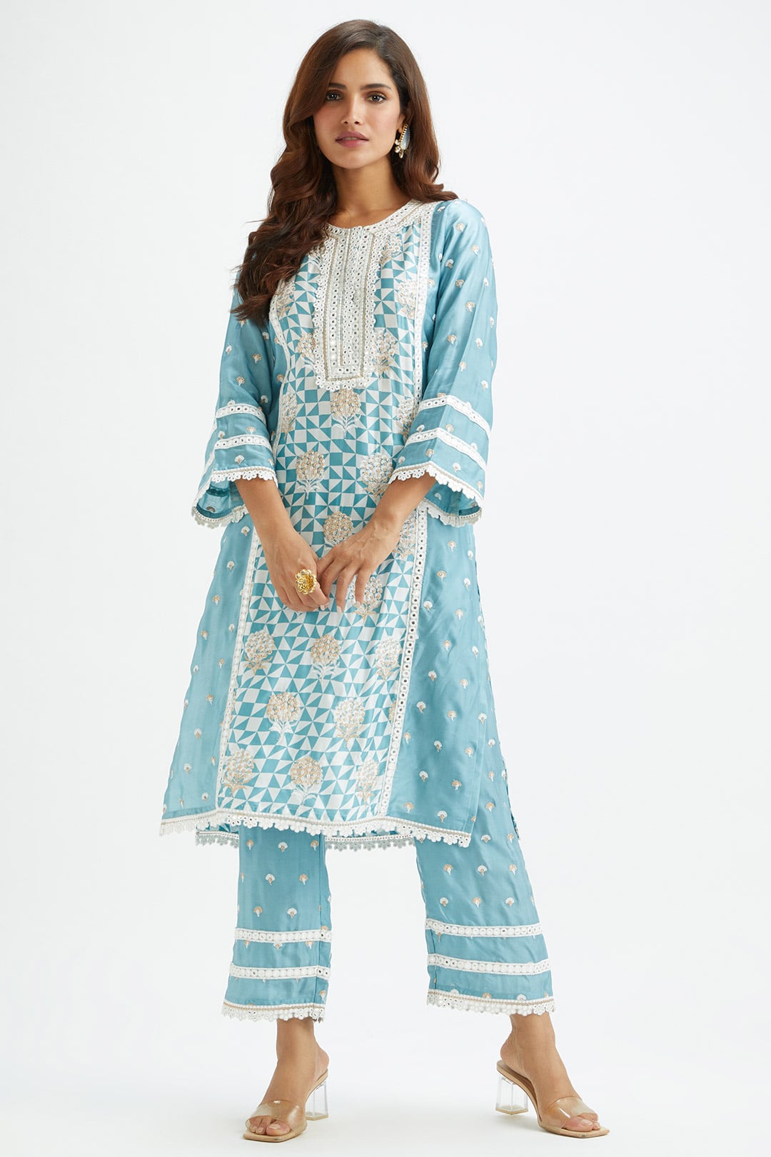 Addle Teal Kurta