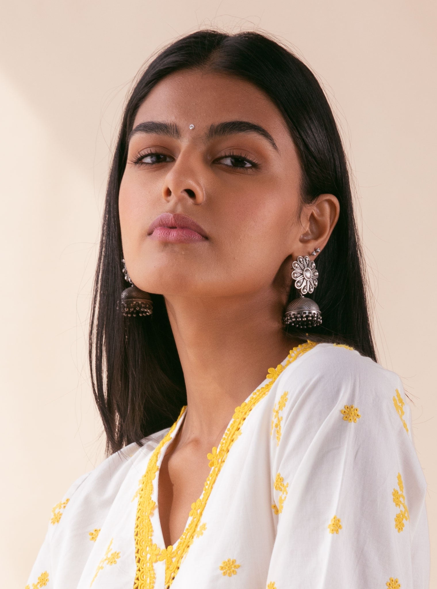 Pure Silver Alari Dome Jhumki