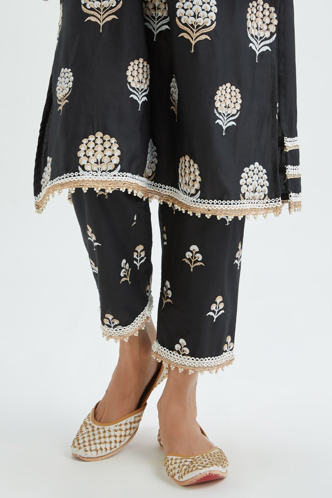 Amira Supima Satin Black Kurta Set