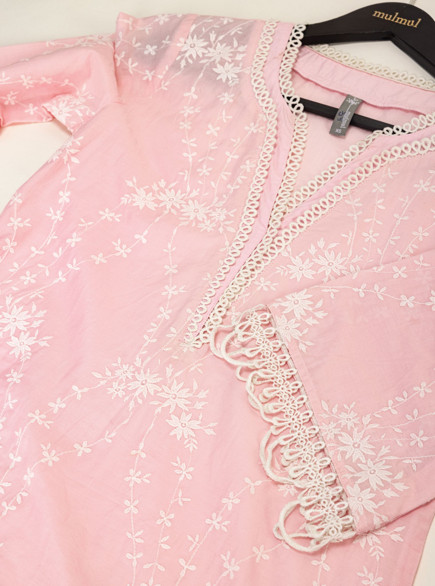 Mulmul Cotton Arki Pink Kurta