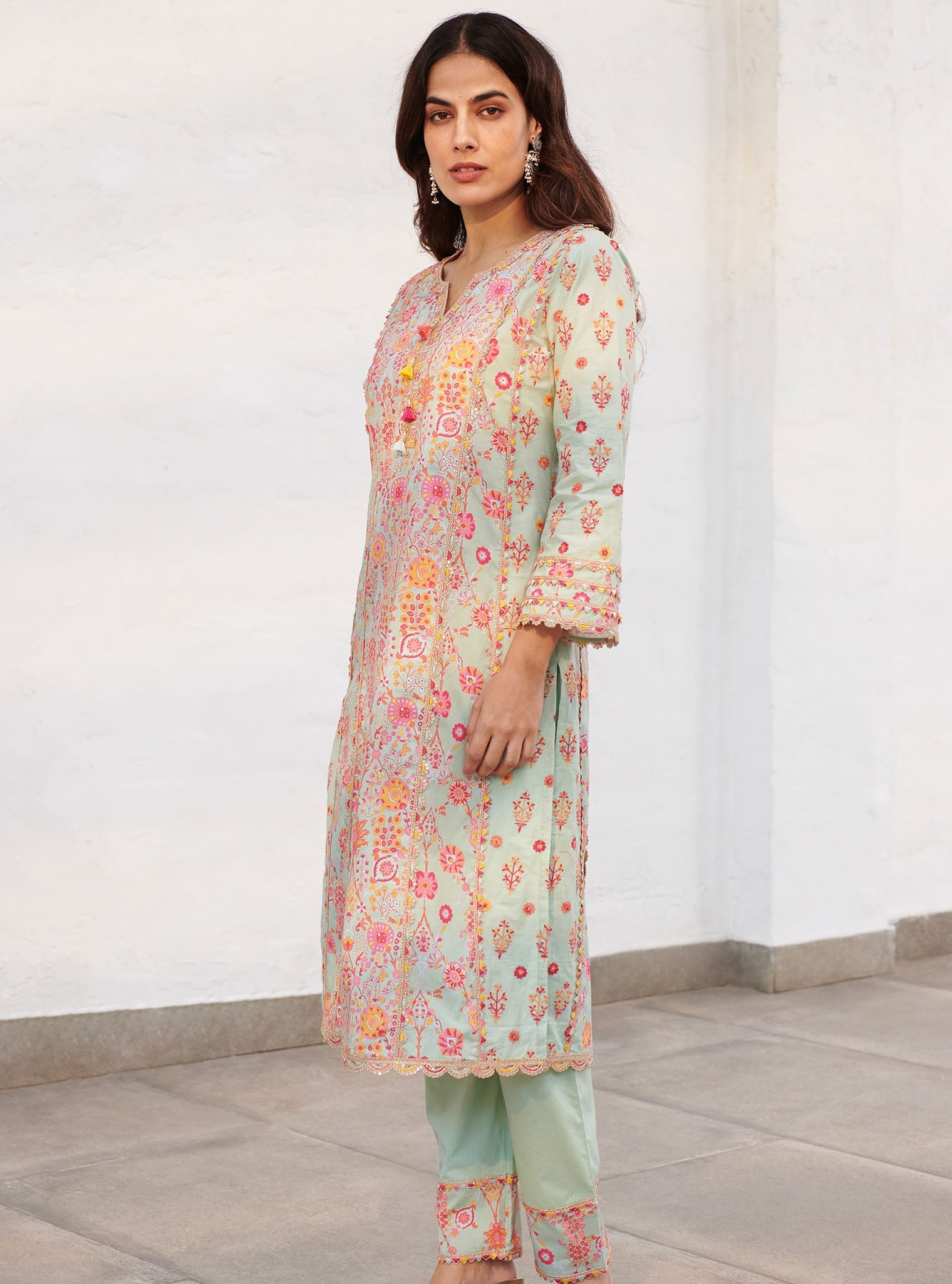 Mulmul Supima Cotton Avery Green Kurta