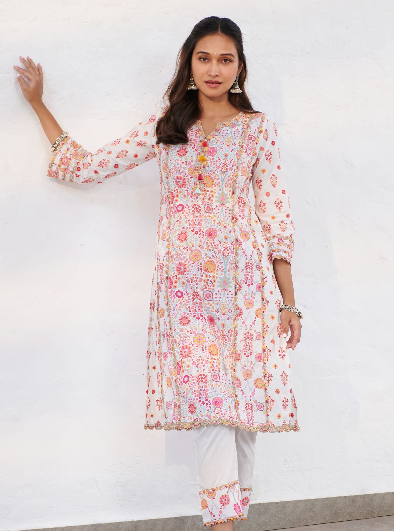 Mulmul Supima Cotton Avery White Kurta