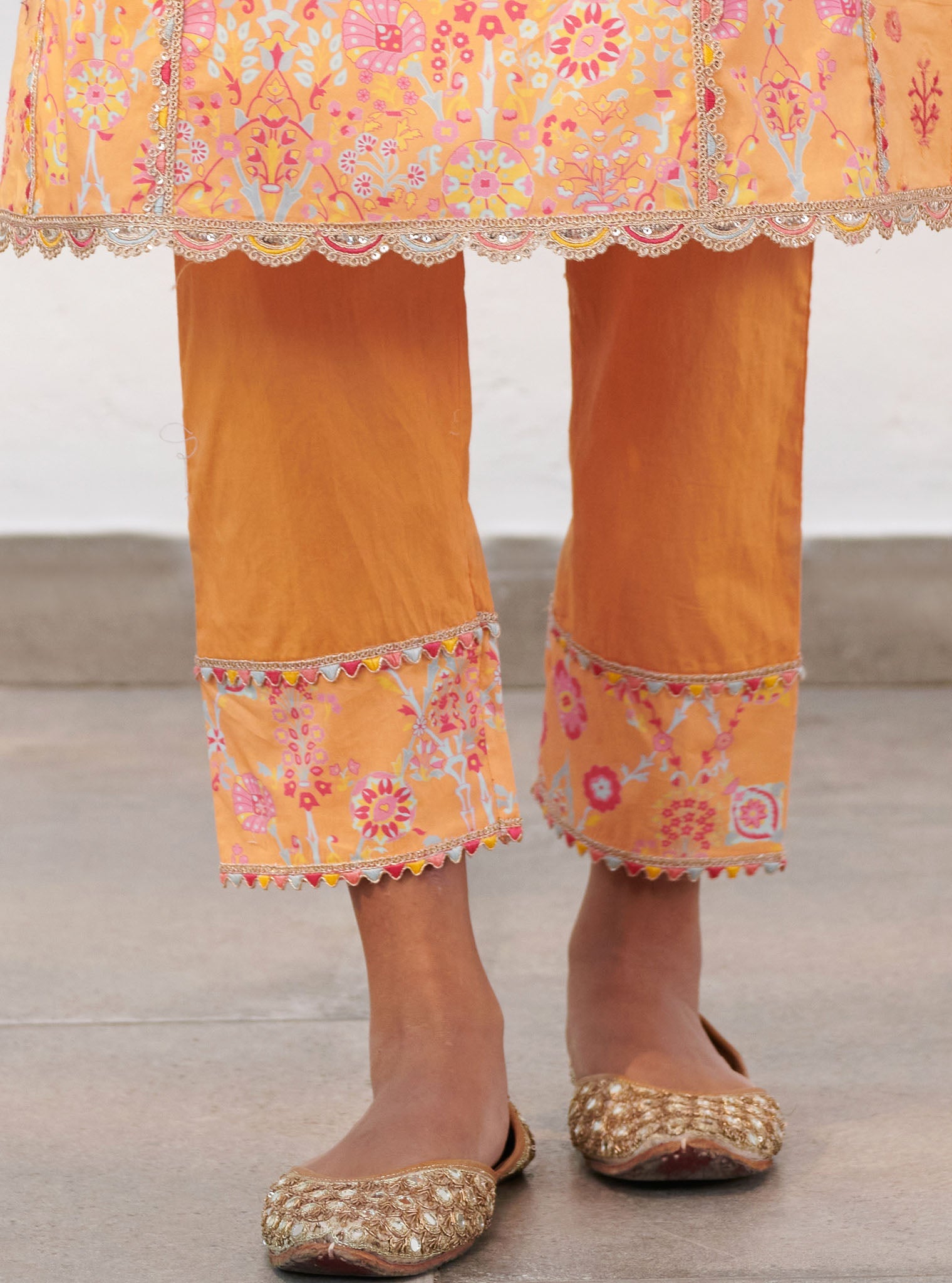 Mulmul Supima Cotton Avery Orange Pant