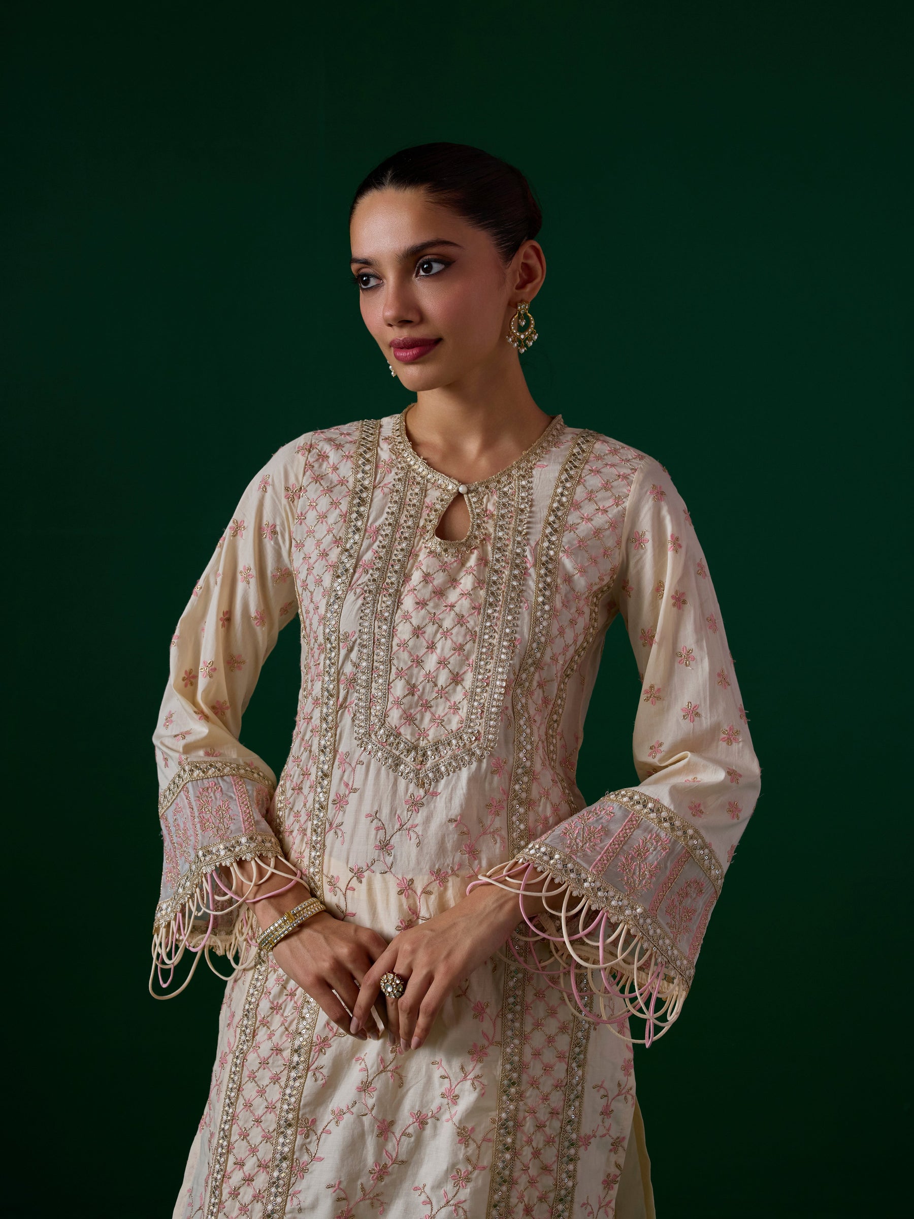 Briti Supima Cotton Off White Kurta Set