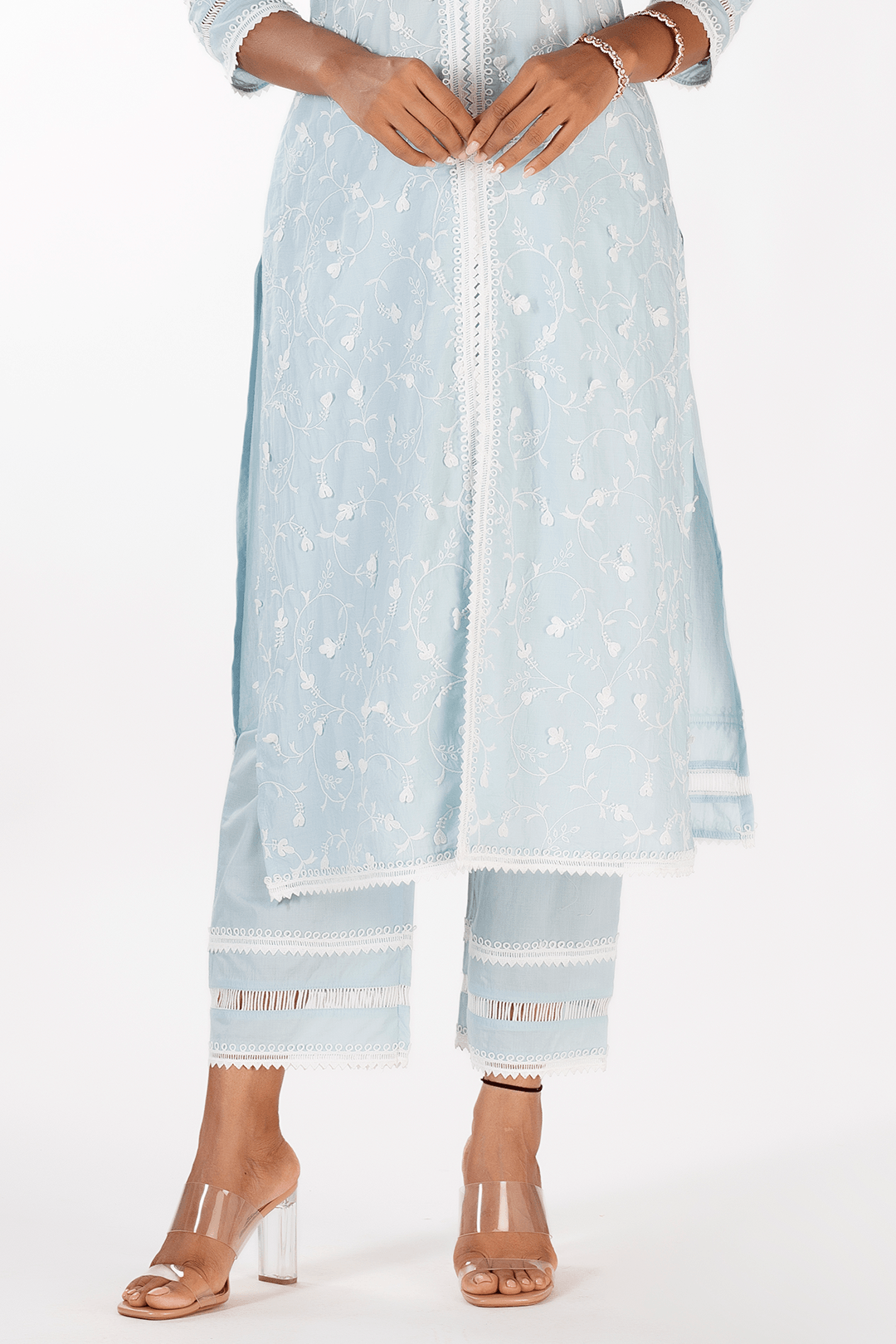 Mulmul Supima Cotton Cali Light Blue Pant