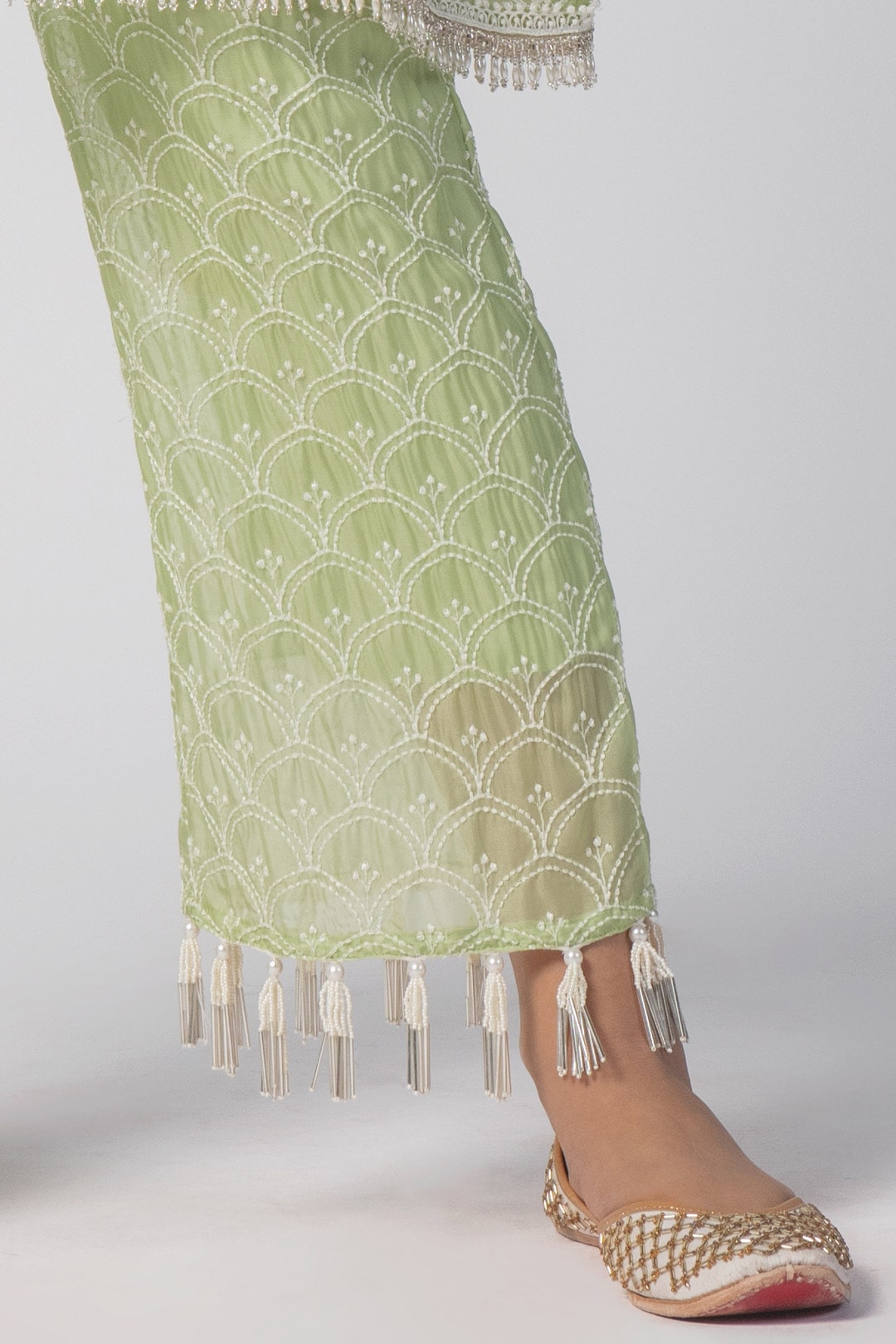 Mulmul Organza Green Celeste Pant