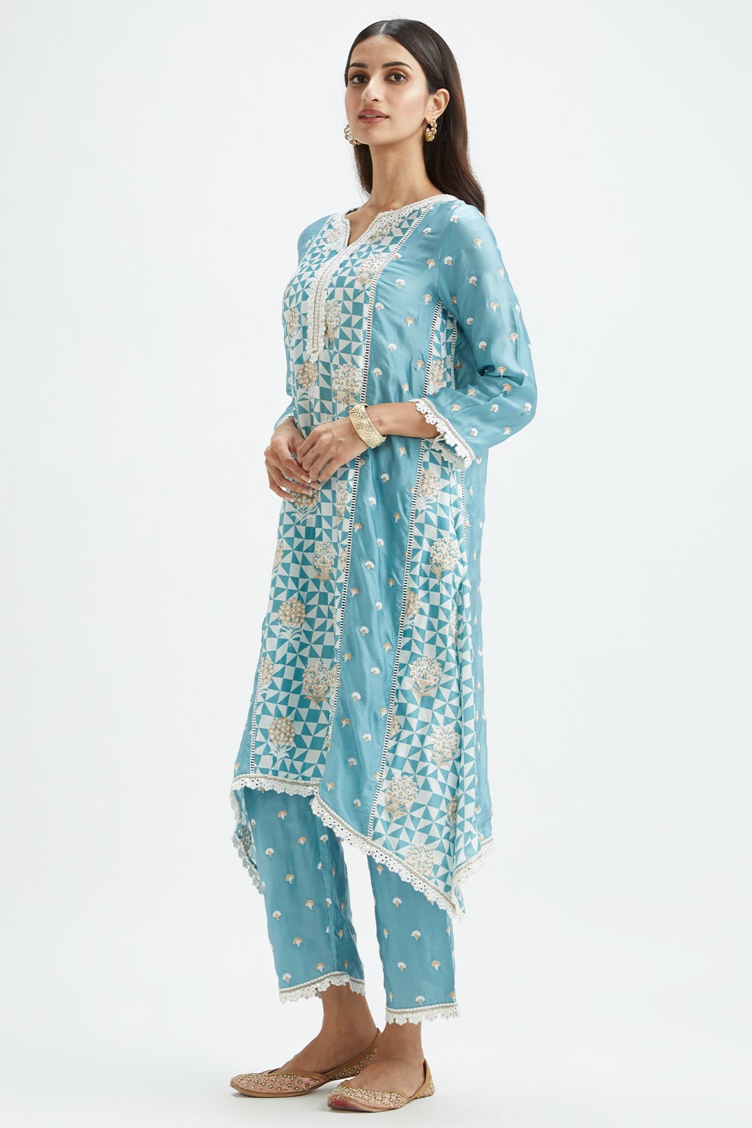 Derby Teal Kurta