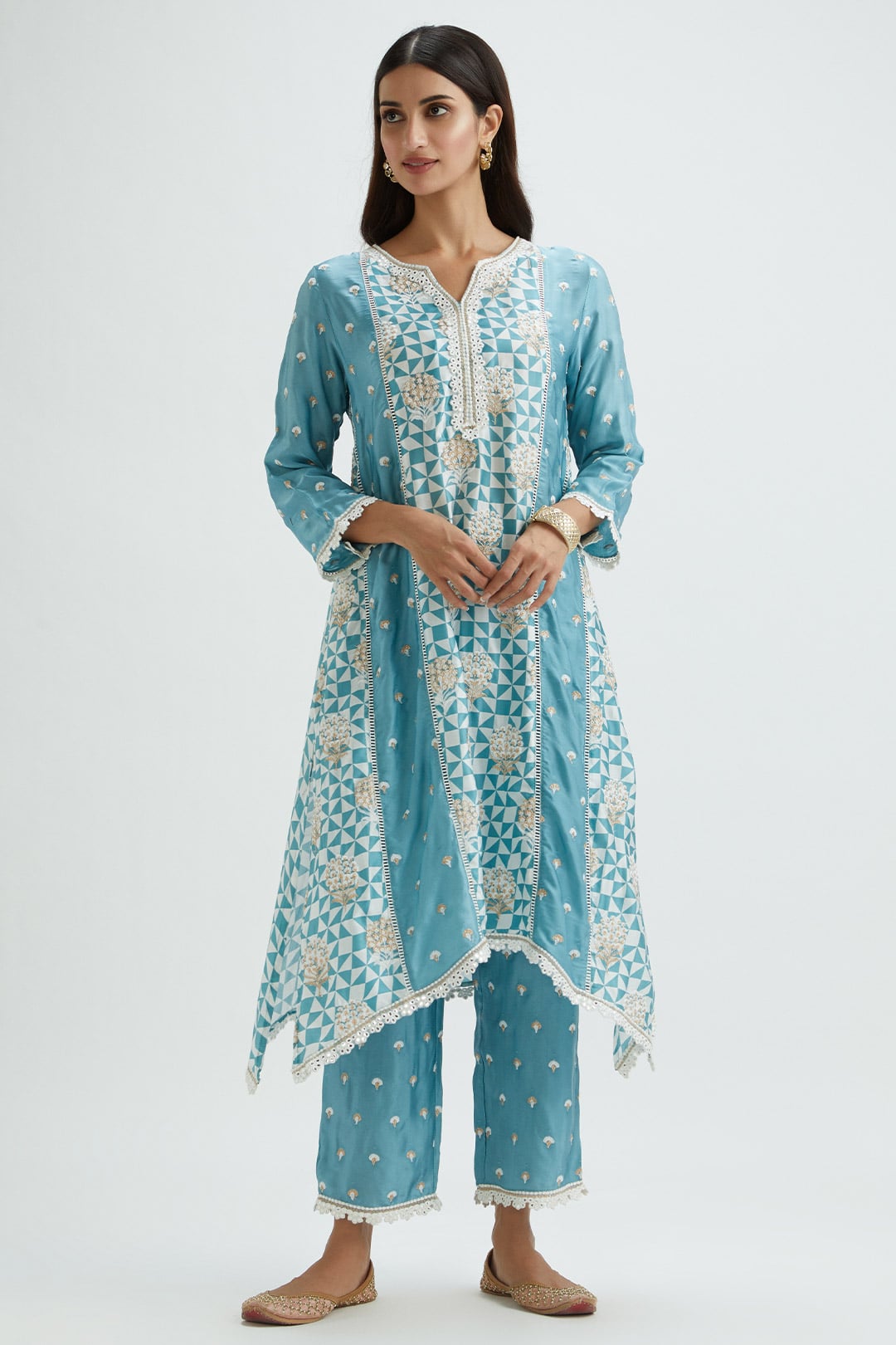 Derby Teal Kurta