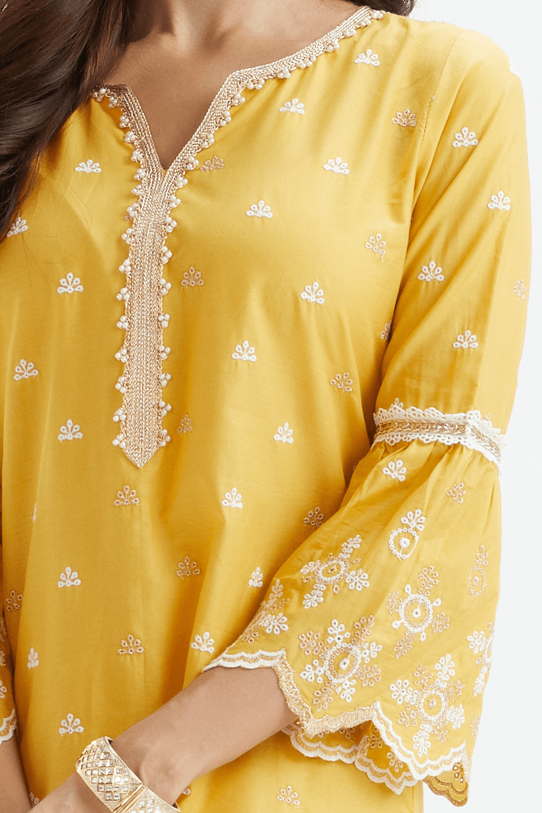 Dove Mustard Kurta