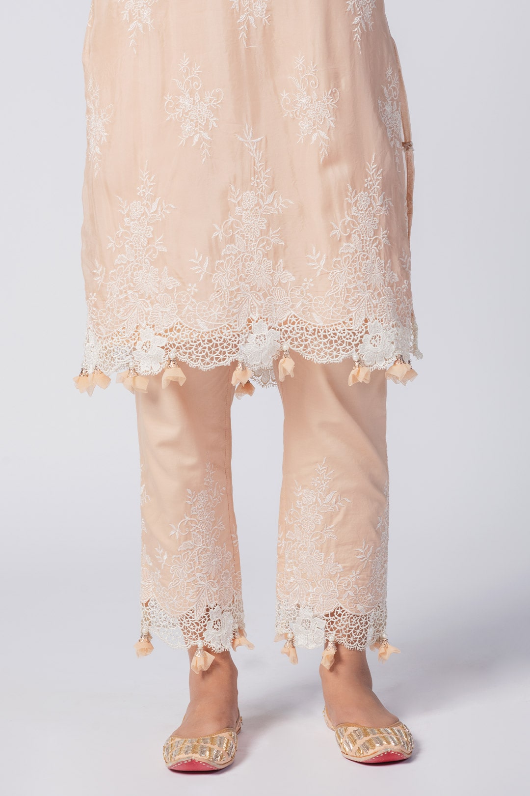 Mulmul Organza Eden Beige Pant