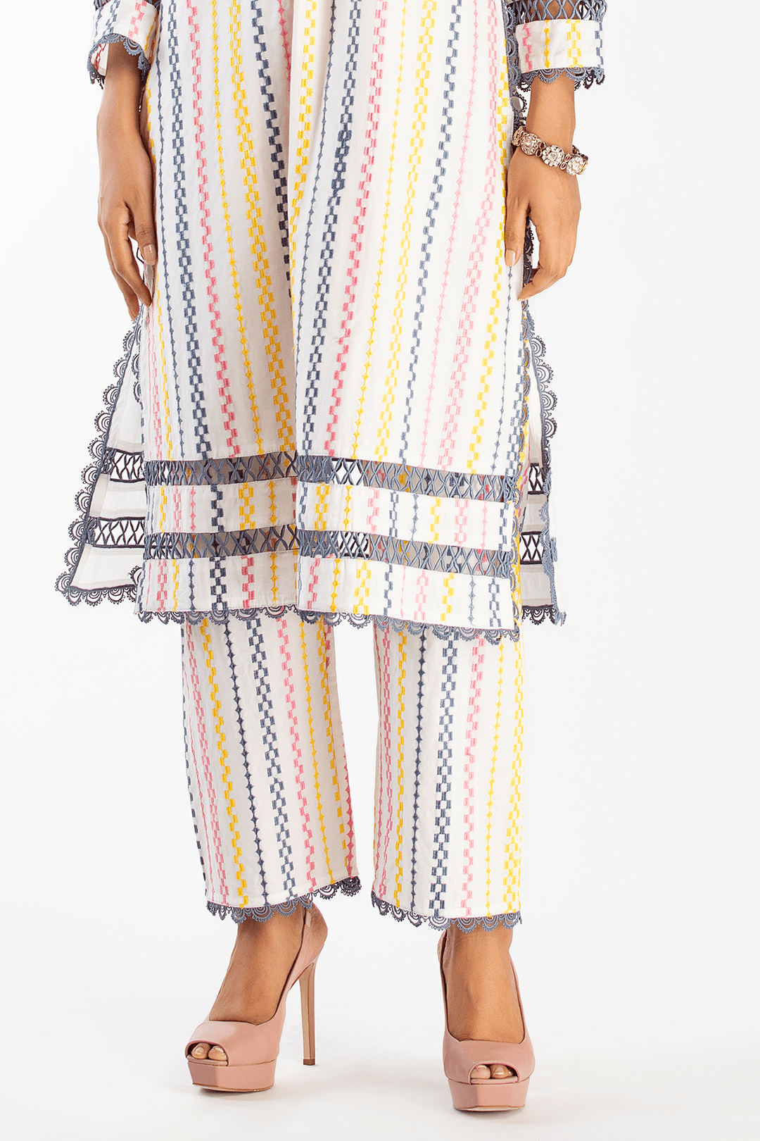 Mulmul Supima Cotton Eva White Pant