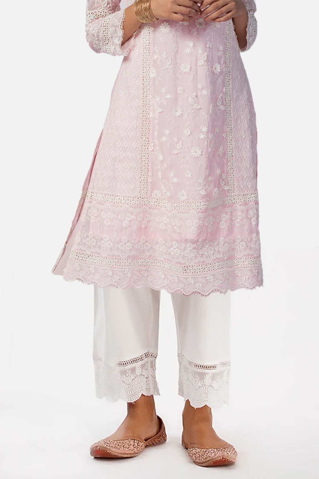 Fiona Tencel Luxe Organza Pink Kurta Set