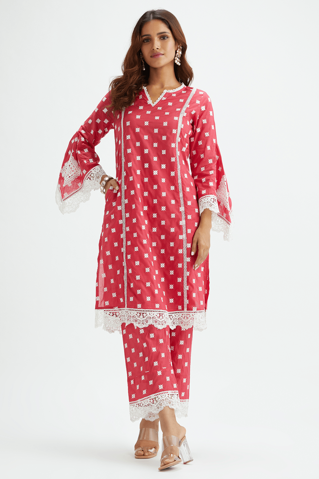 Finch Red Kurta