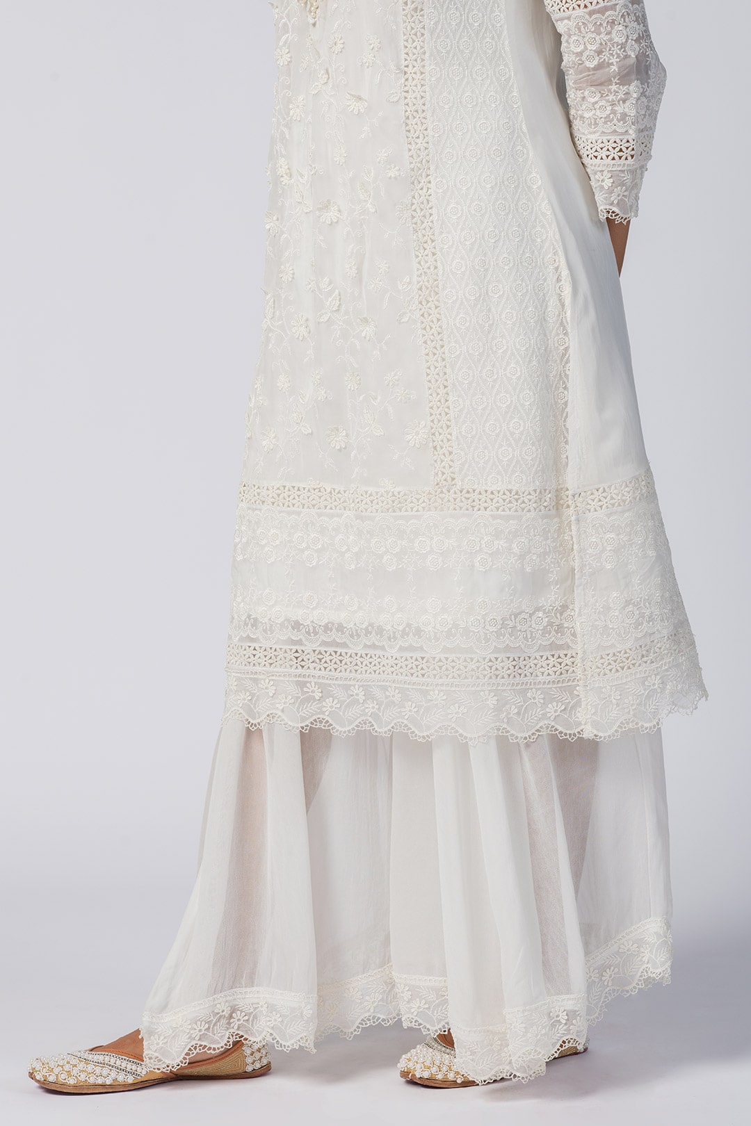 Mulmul Organza Fiona Off White Sharara