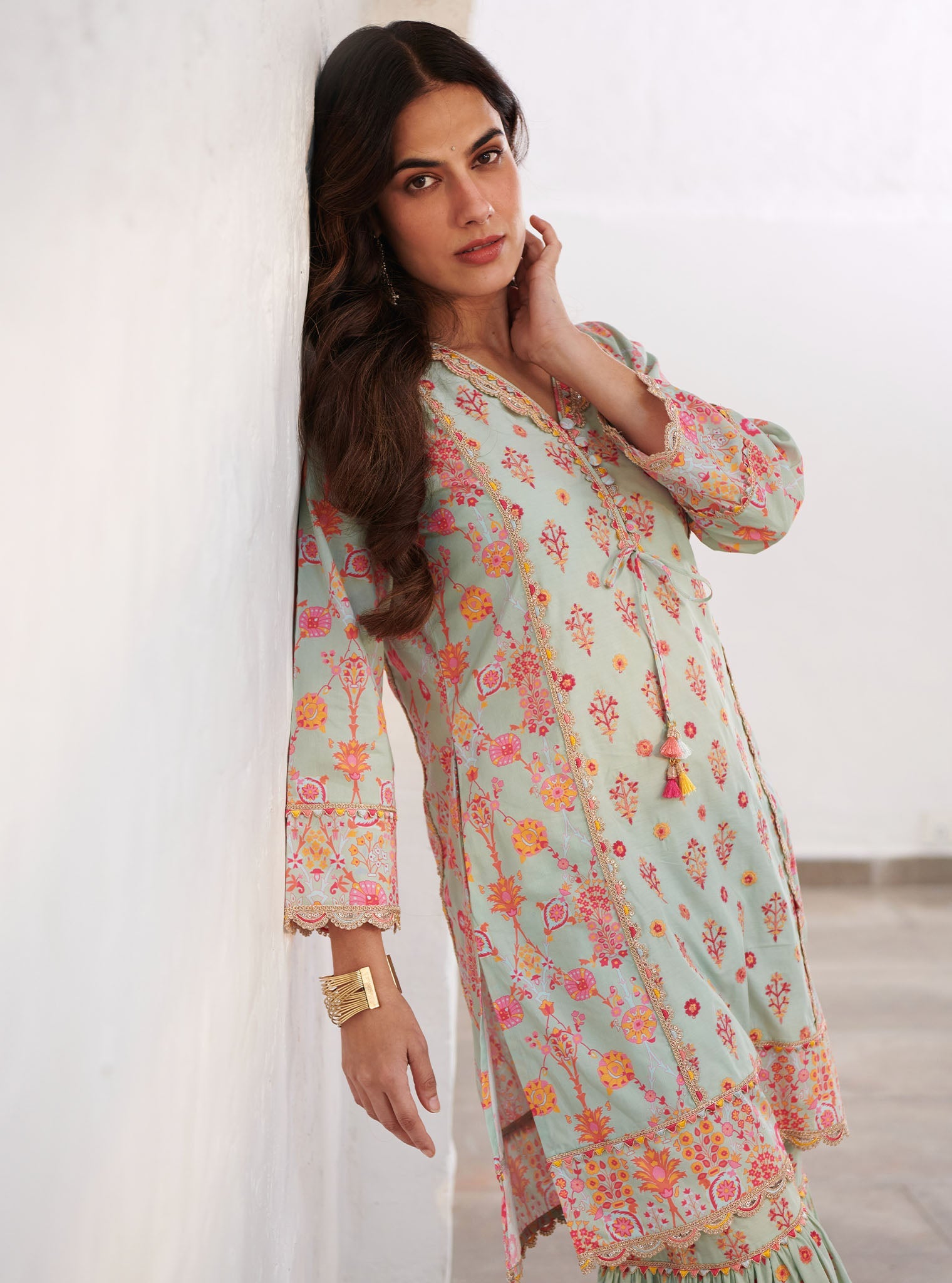 Mulmul Supima Cotton Harper Green Kurta