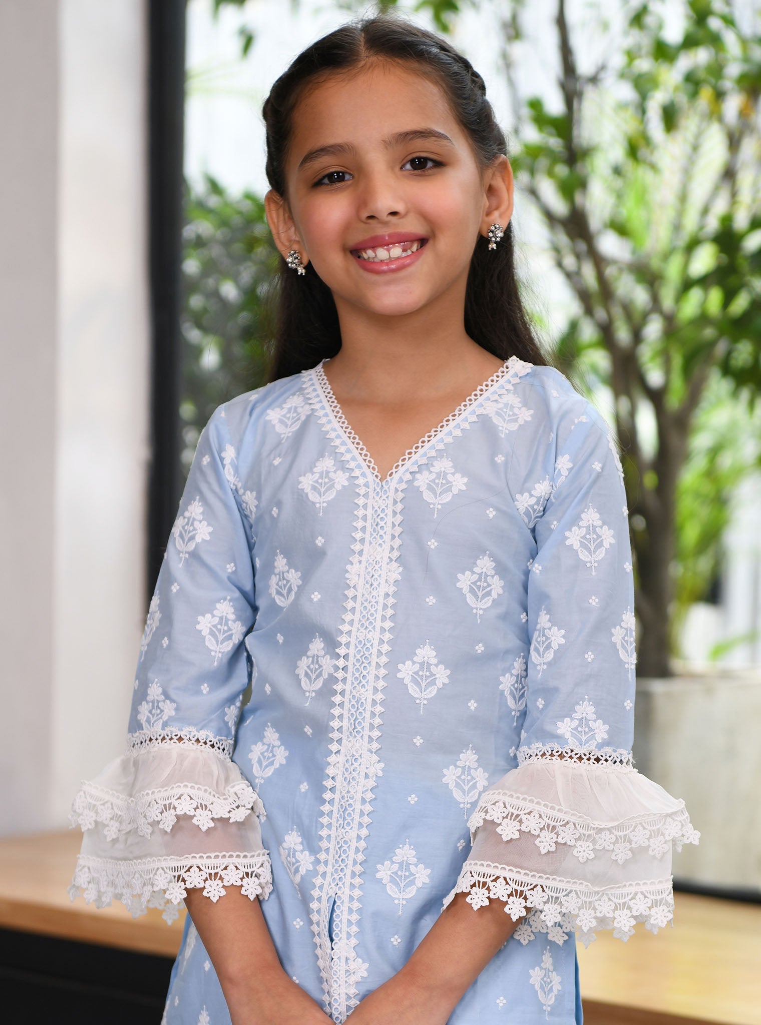 Mulmul Blue Supima Cotton Hope Kurta
