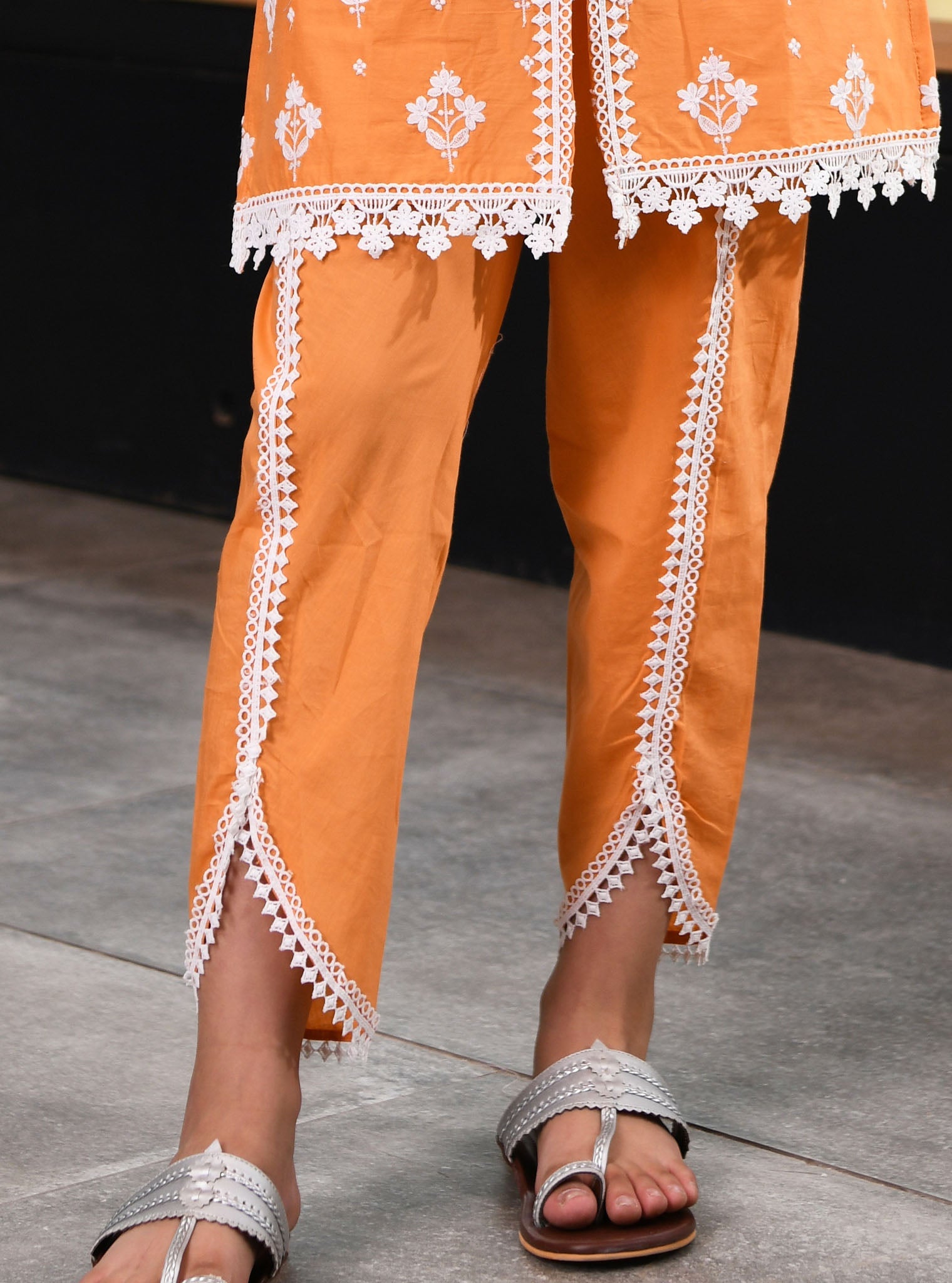 Mulmul Orange Supima Cotton Hope Dhoti Pant