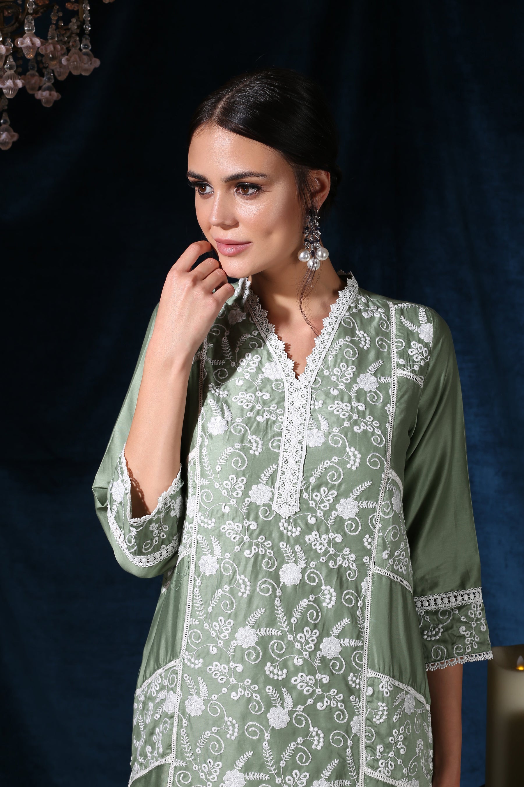 Scarlet Kurta Green