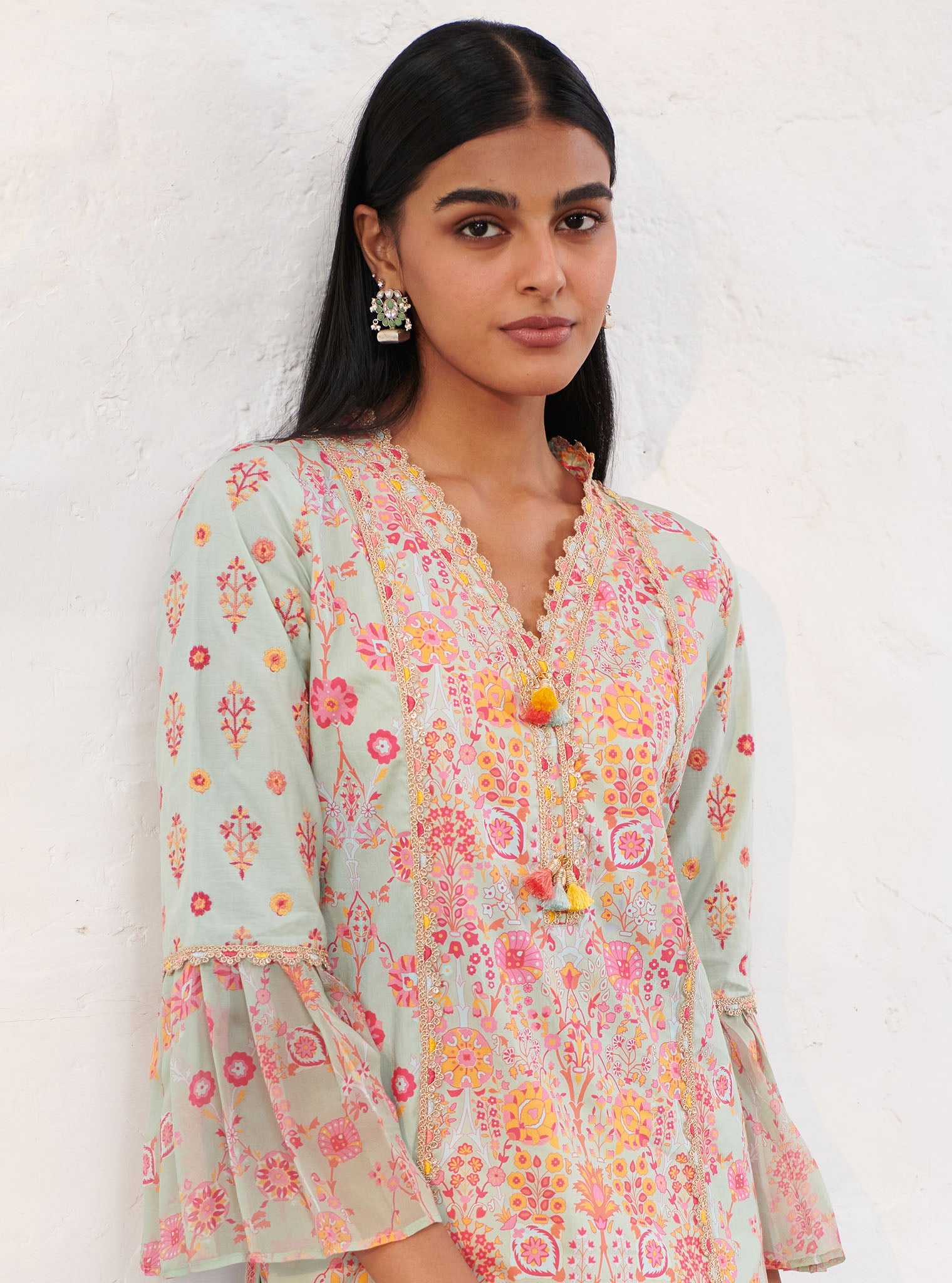 Mulmul Supima Cotton Isla Green Kurta