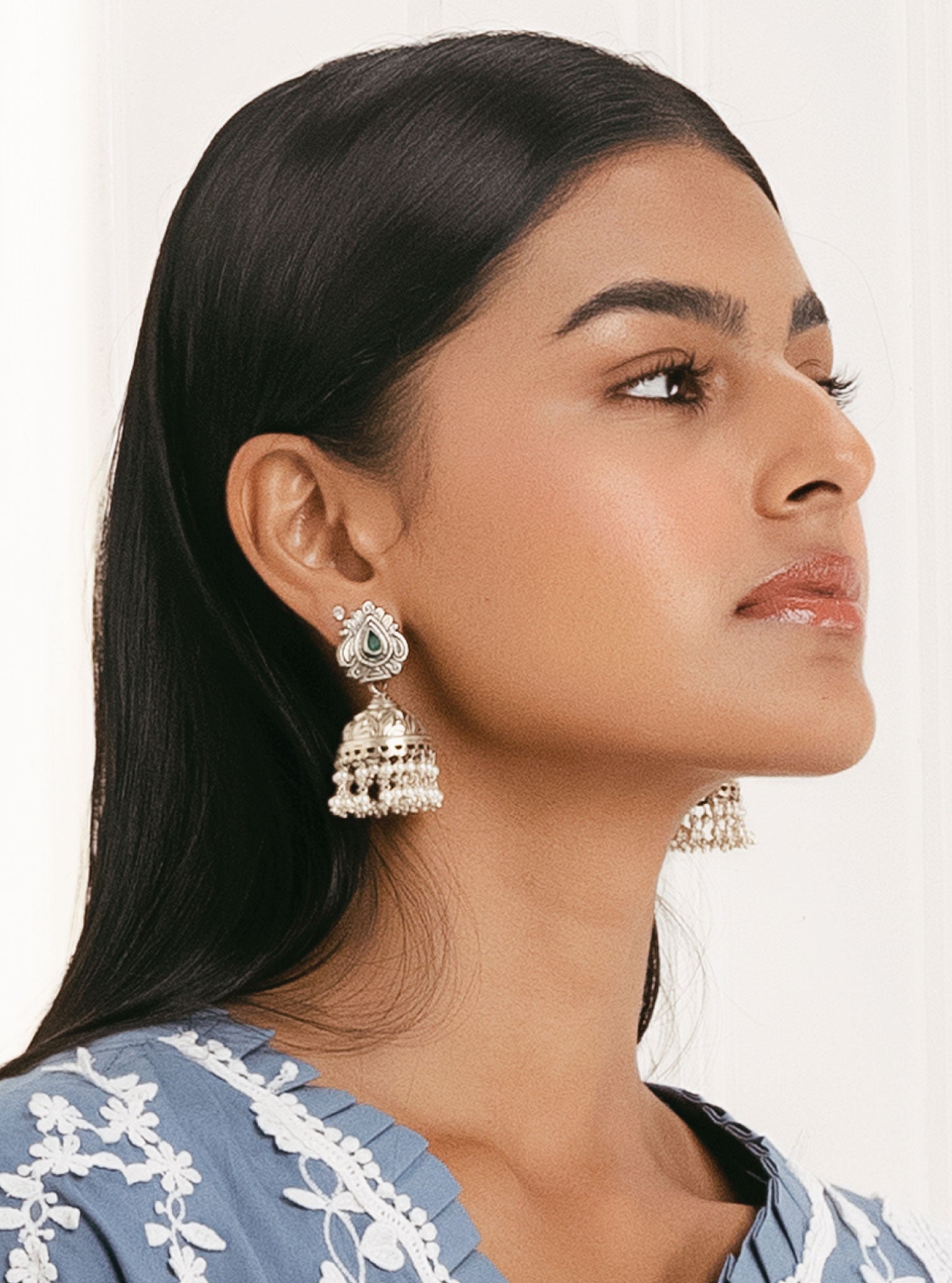 Pure Silver Iyra Pearl Jhumki