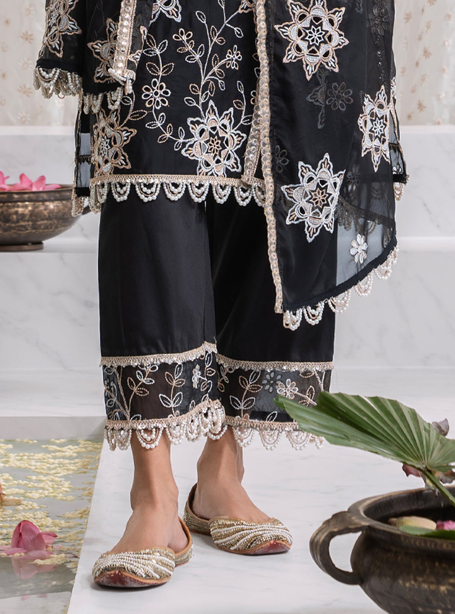 Jugni Organza Black Kurta Set main image 1