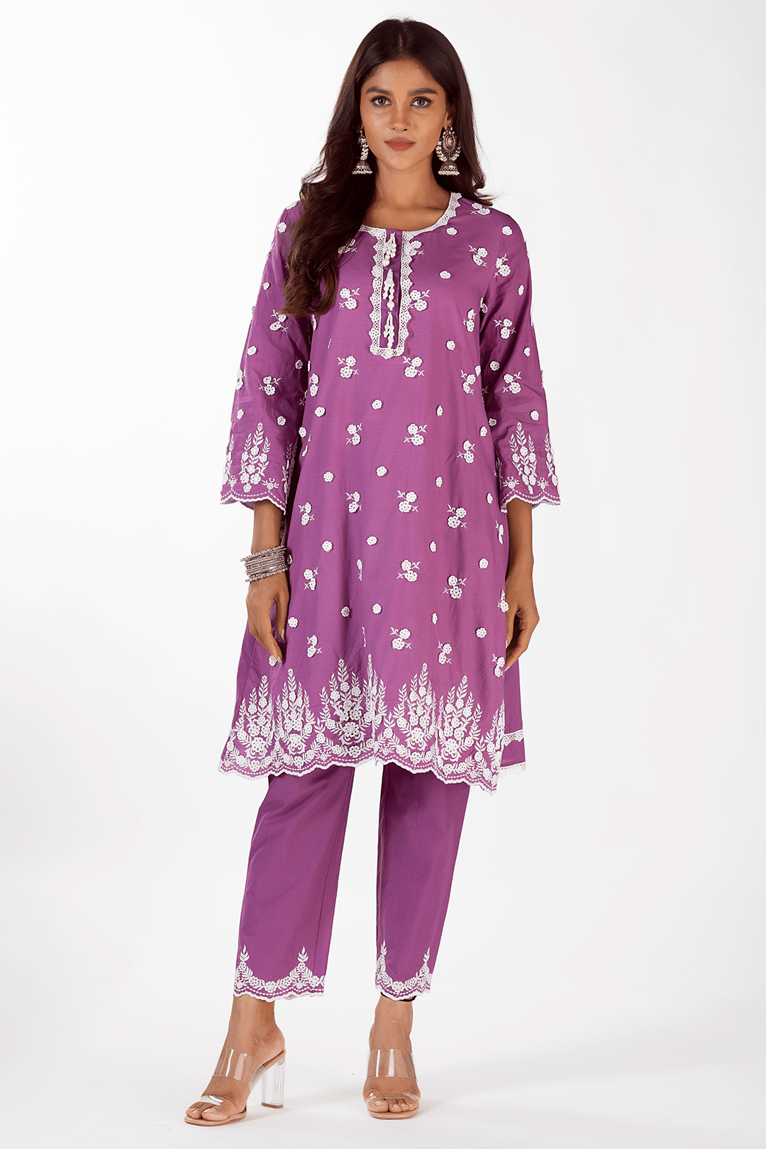 Mulmul Supima Cotton Jade Purple Pyajama
