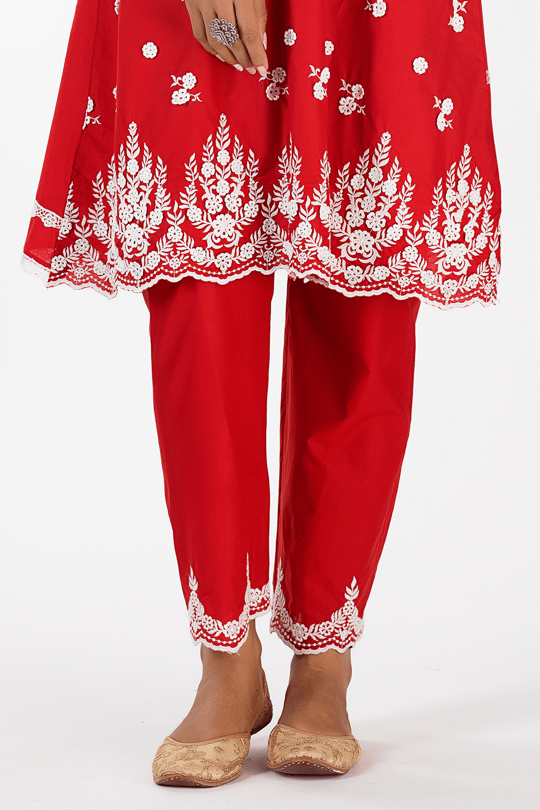 Mulmul Supima Cotton Jade Red Pant