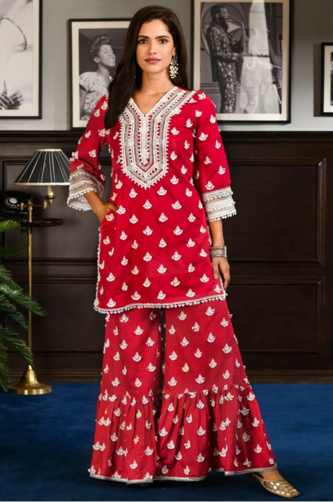 Jubilee Cupro Satin Kurta Set