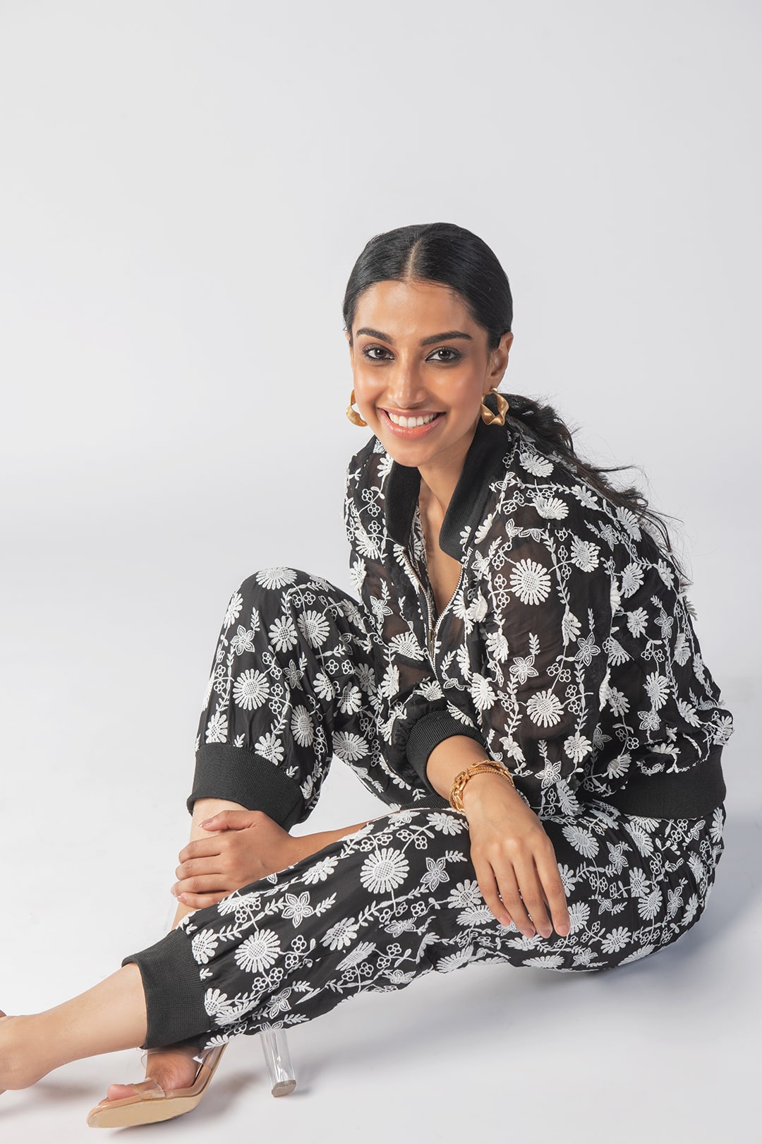 Mulmul Organza Juniper Black Pant