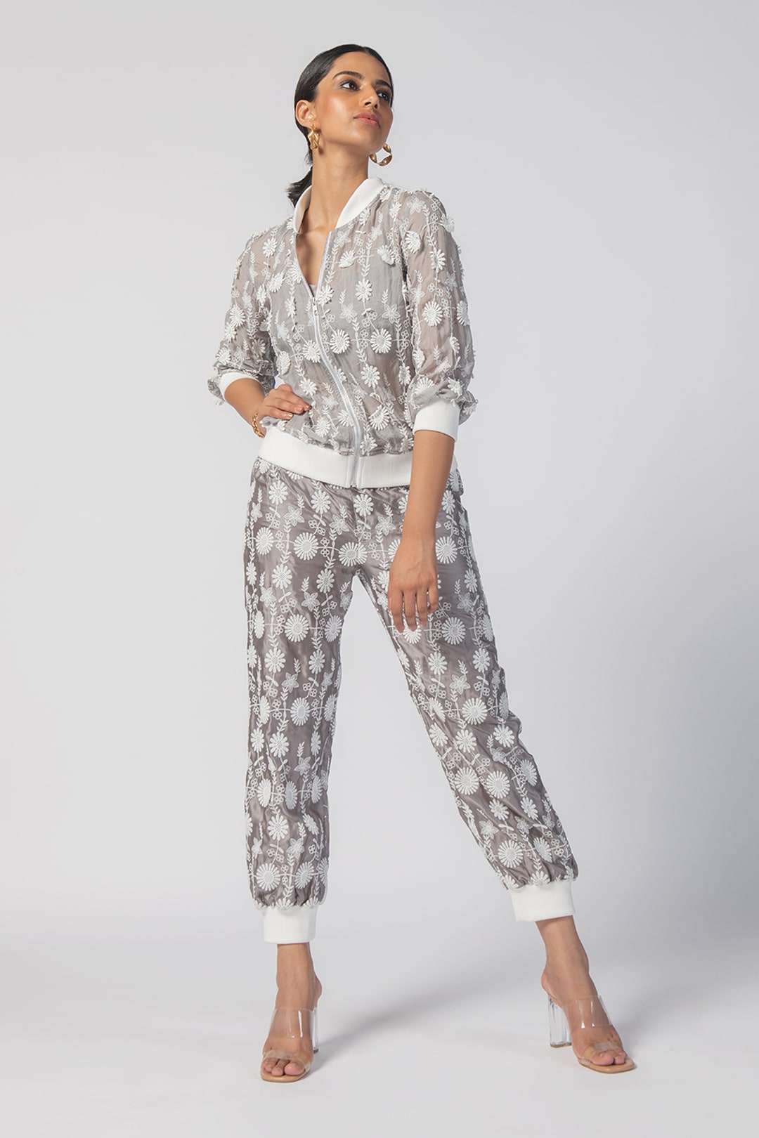 Mulmul Organza Juniper Grey Pant