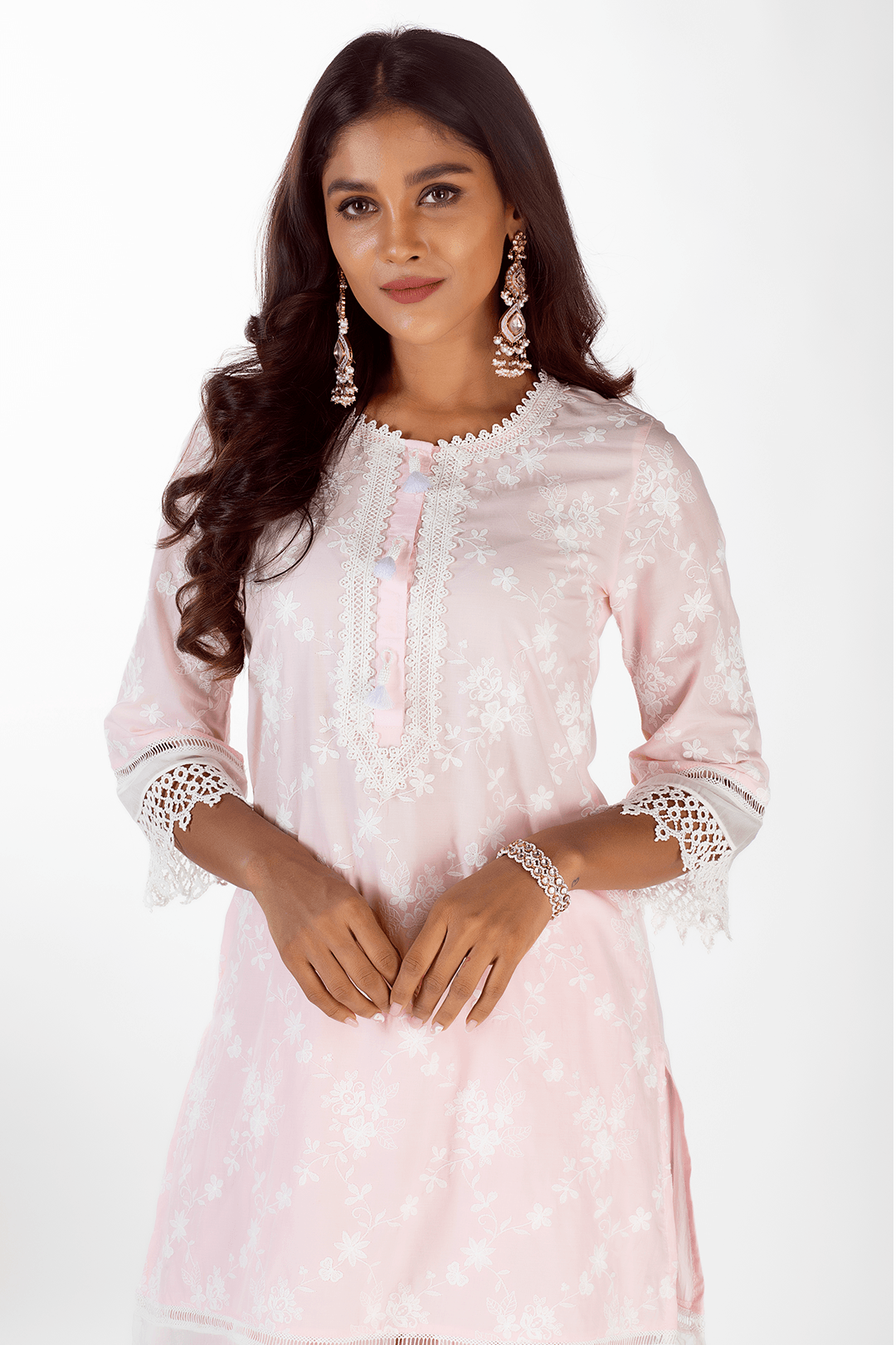 Mulmul Supima Cotton Kai Pink Kurta