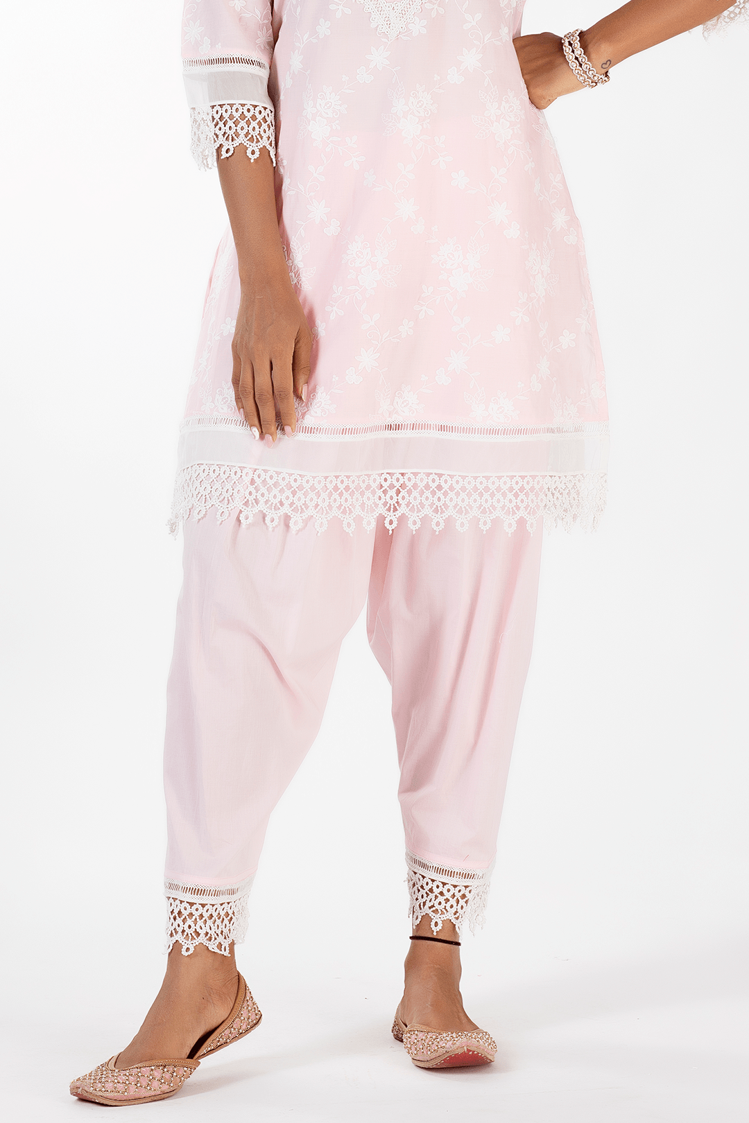 Mulmul Supima Cotton Kai Pink Salwar