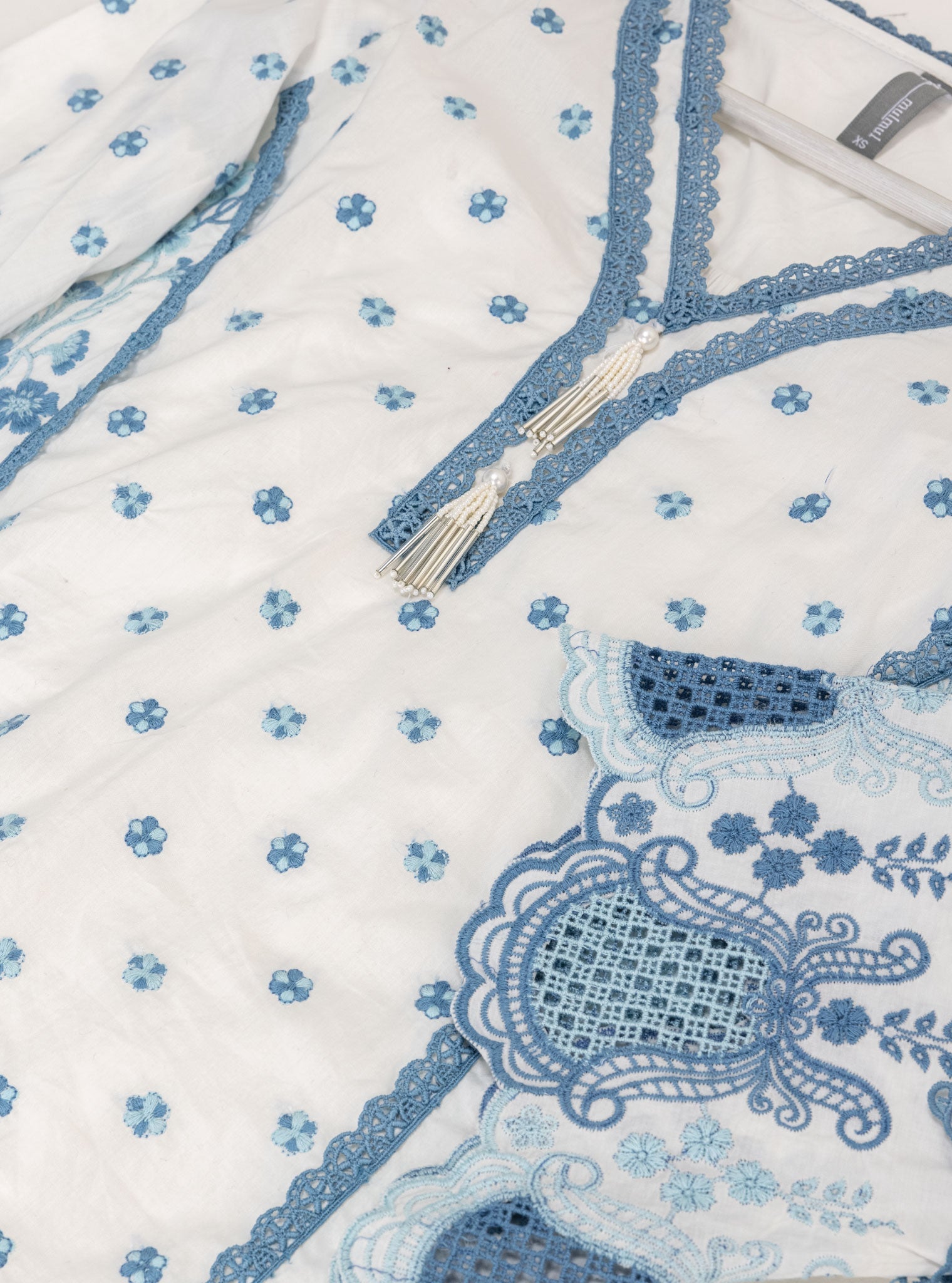 Mulmul Supima Cotton Kalsi White Kurta