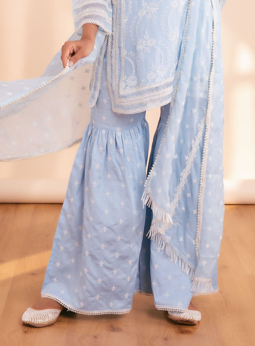 Mulmul Organza Luna Blue Garara