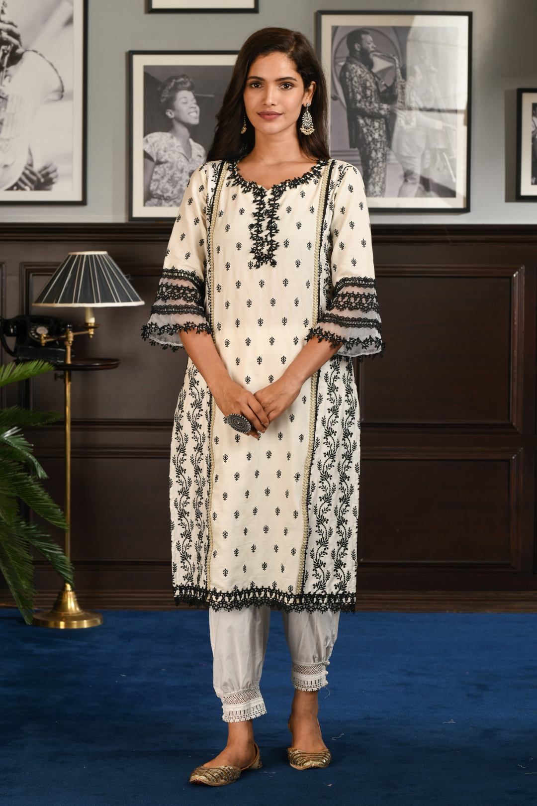 Pima Satin Merry Kurta With Harem Pyajama