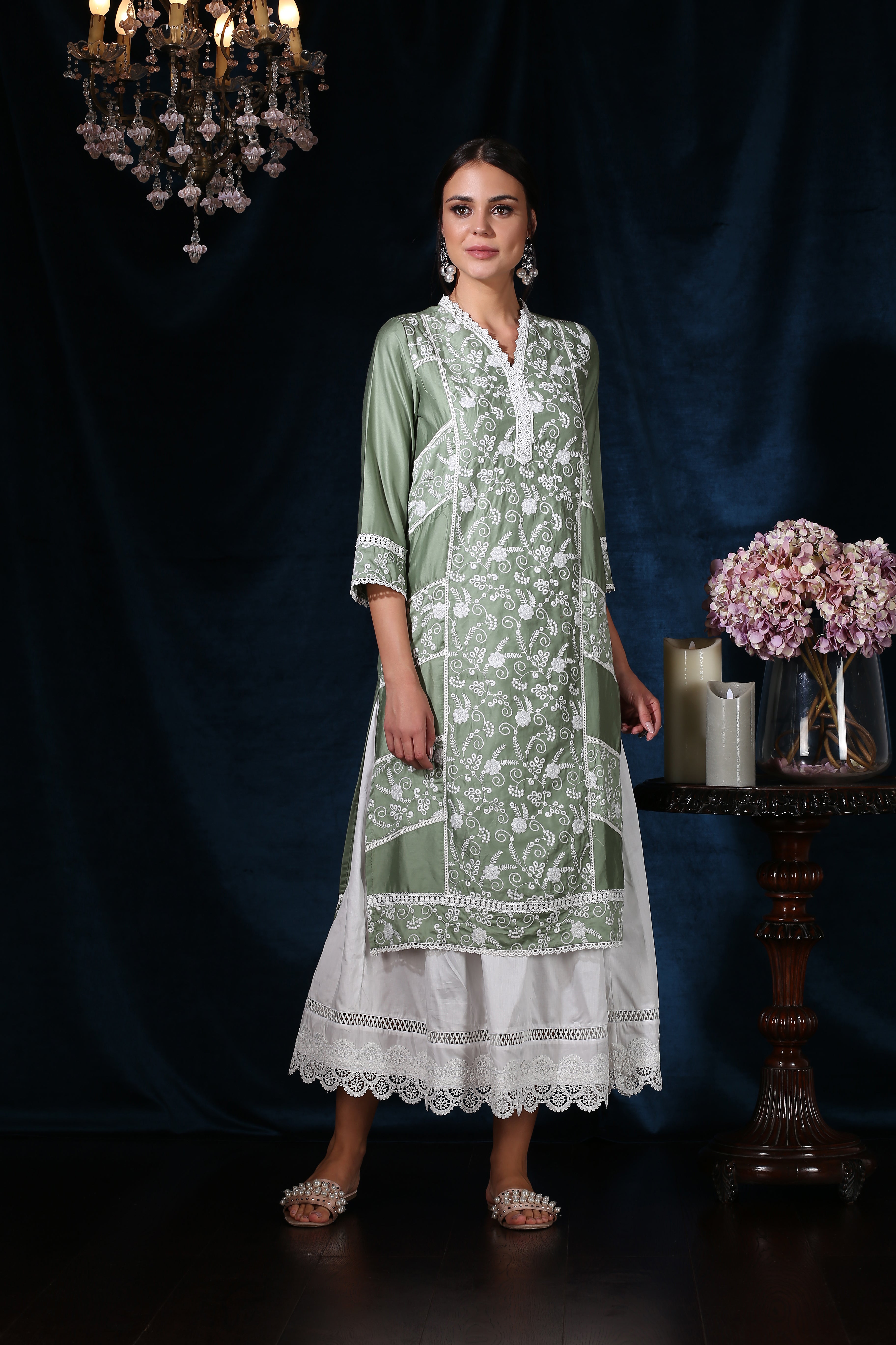 Scarlet Kurta Green