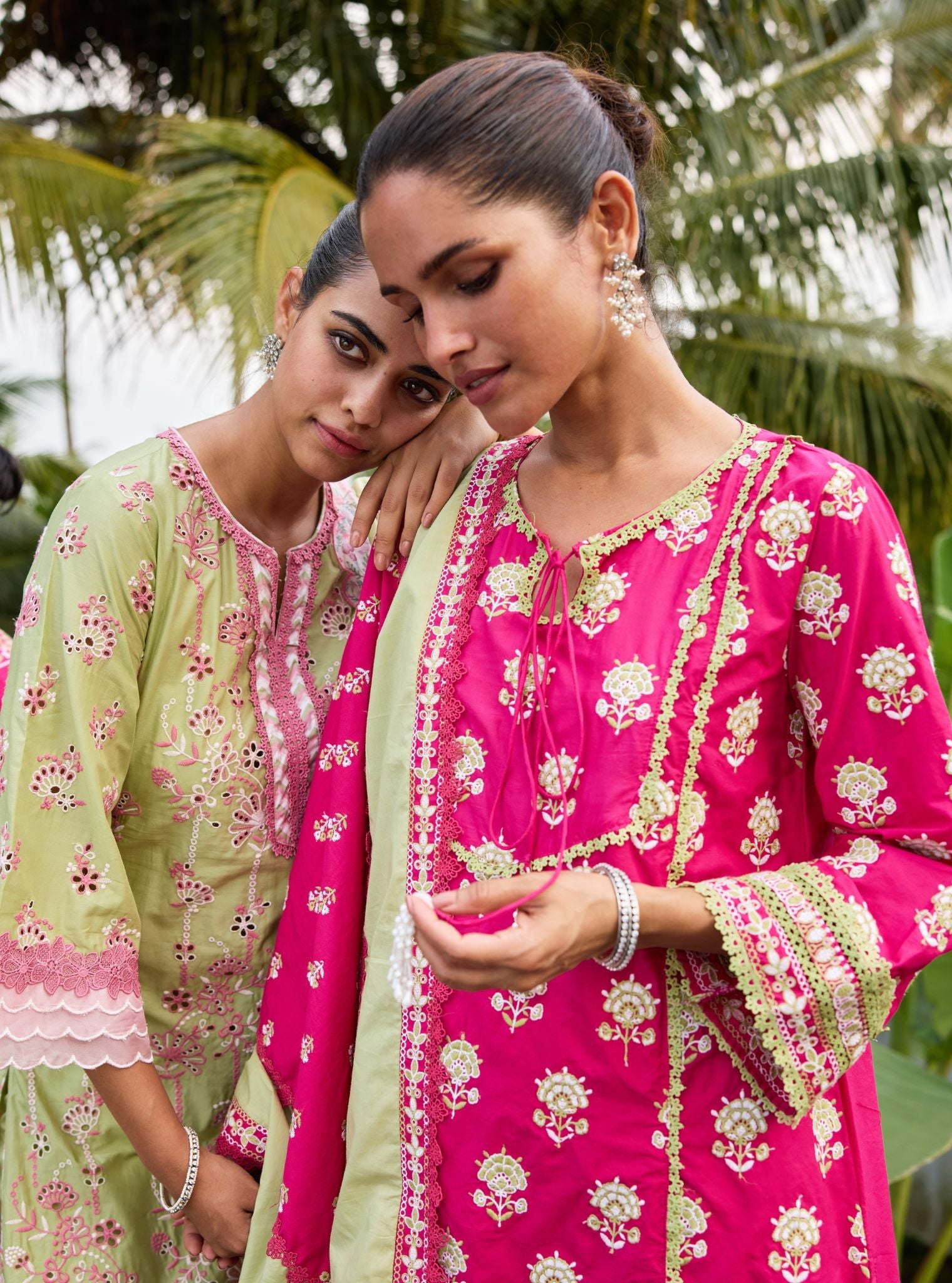 Alagi Supima Cotton Fuschia Kurta Set