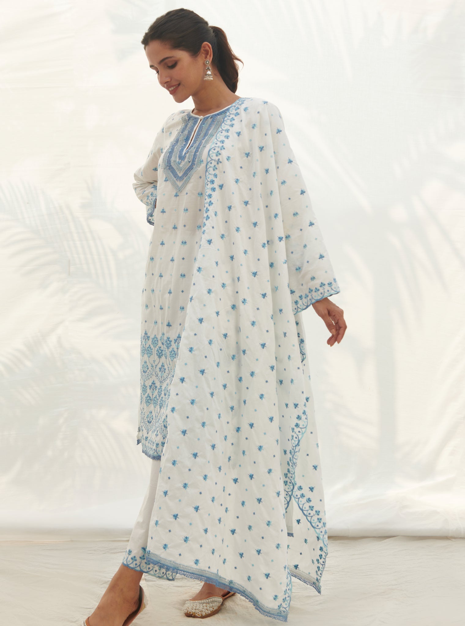 Mulmul Supima Cotton Miramar White kurta