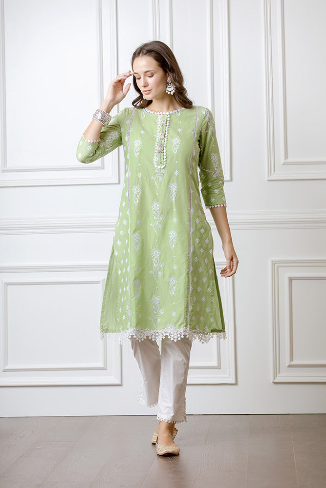 Rue Green Kurta Set