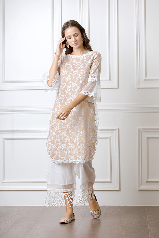 Rosella Beige Kurta Set