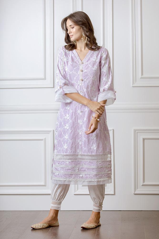 Viola Supima Cotton Lilac Kurta Set