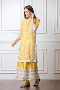 Flora Kurta with Skirt Set