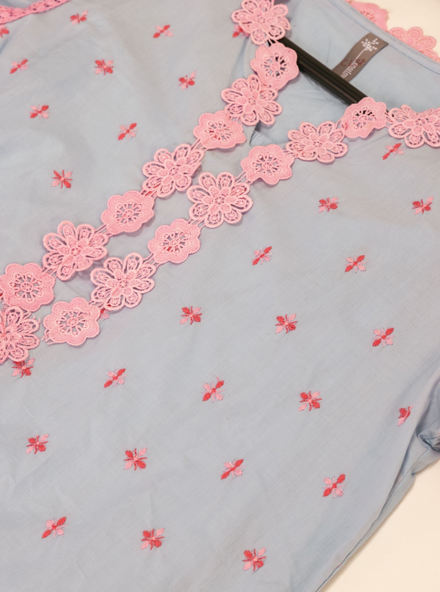 Mulmul Supima Cotton Phey Blue Kurta