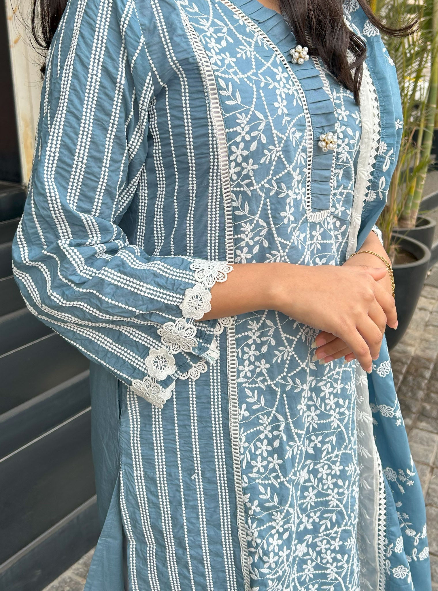 Mulmul Supima Cotton Malani Denim kurta