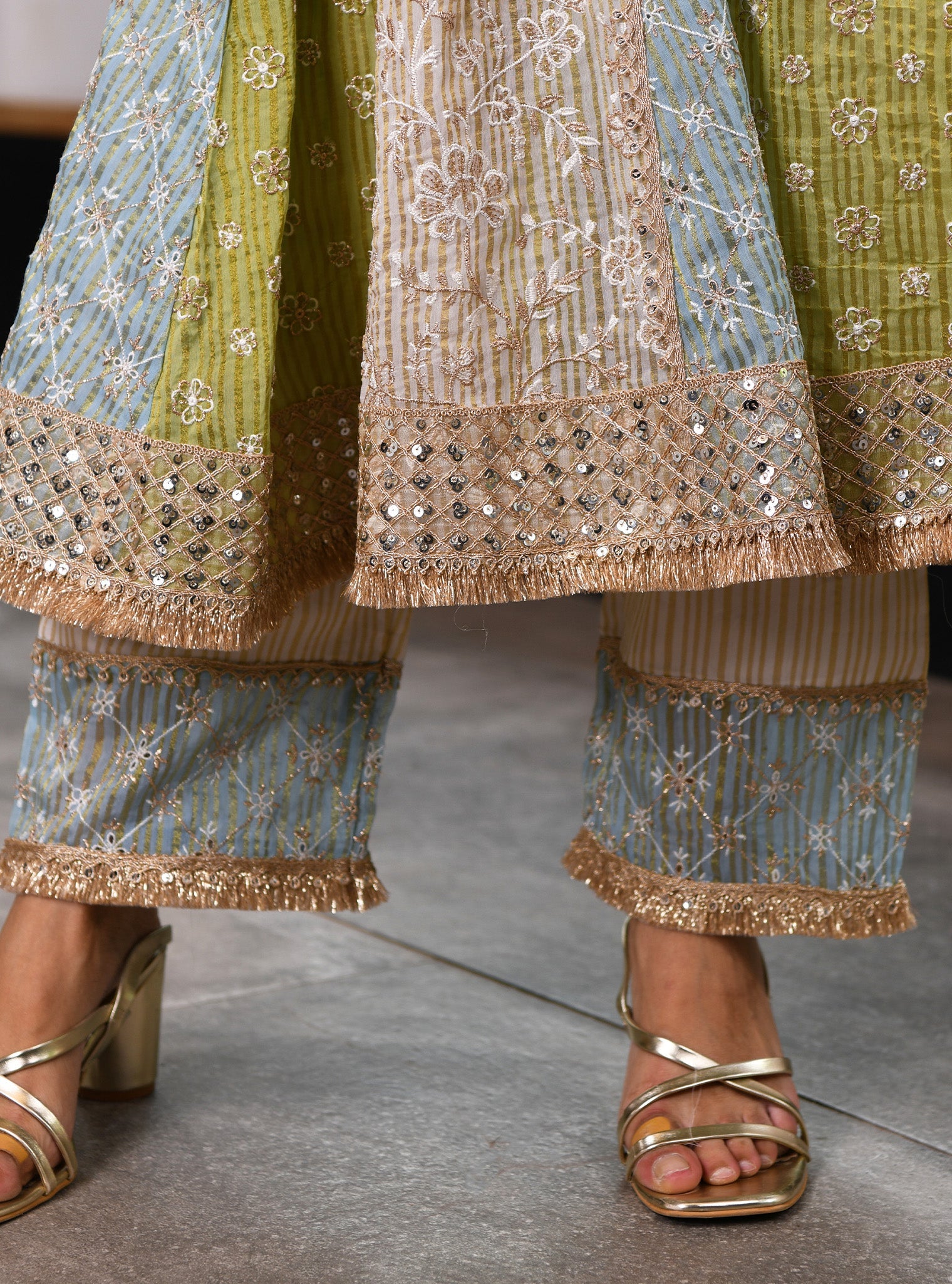 Mulmul Banarsi Sailsbury Green Pant