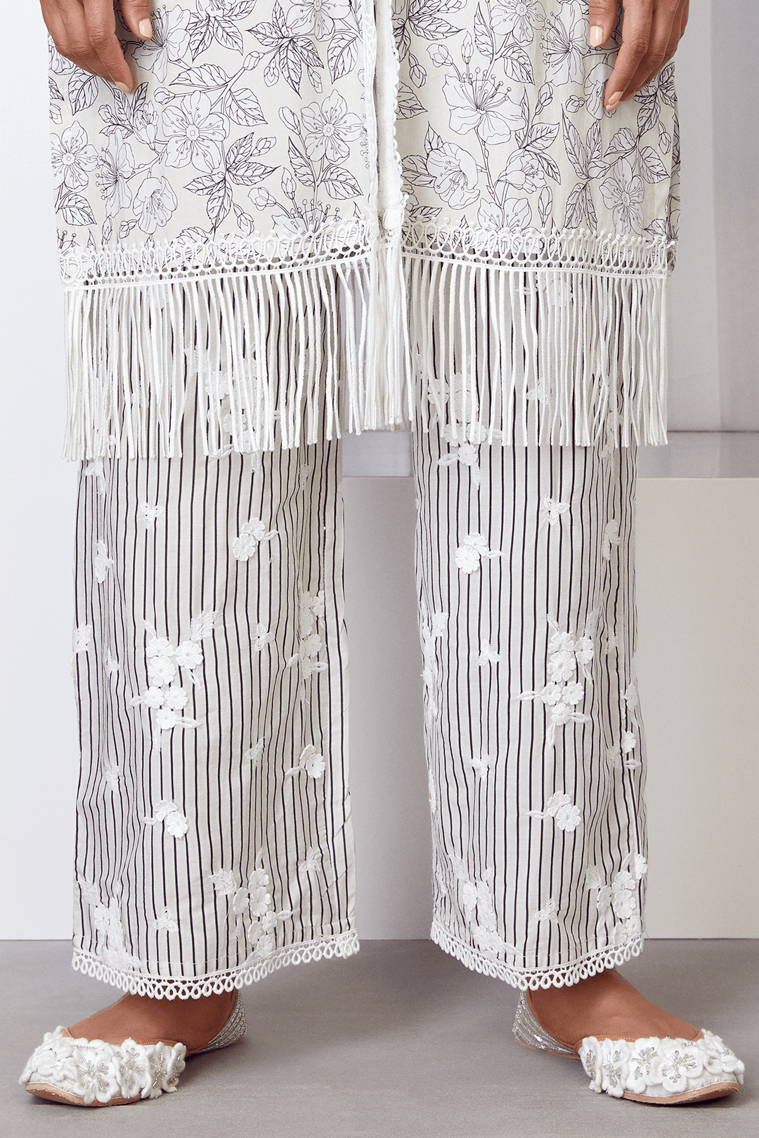 Mulmul Supima Cotton Salone Light Blue Palazzo